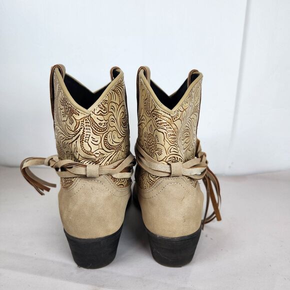 DINGO Brown Suede Booties Women's‎ Size 8.5 southwest ankle boots strap western - Picture 4 of 14